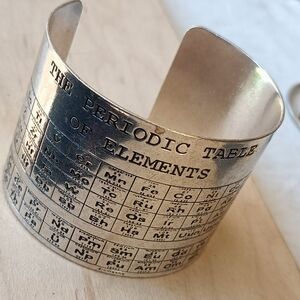 Periodic Table Cuff Bracelet - Silver Science Jewelry